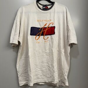 Vintage Tommy Hilfiger Off White Logo Tee Short Sleeve Classic T-Shirt